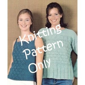 New Barbara Khouri for Reynolds Gypsy Leaf Lattice Tank 82112 Knitting Pattern